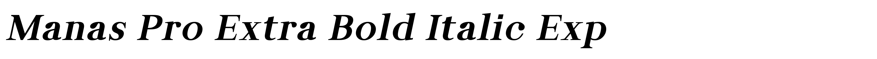 Manas Pro Extra Bold Italic Exp